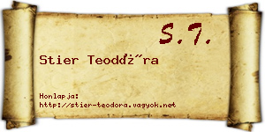Stier Teodóra névjegykártya